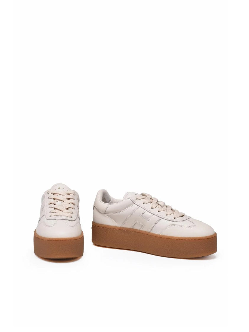Hogan Butter Leather Platform Low-Top Sneakers