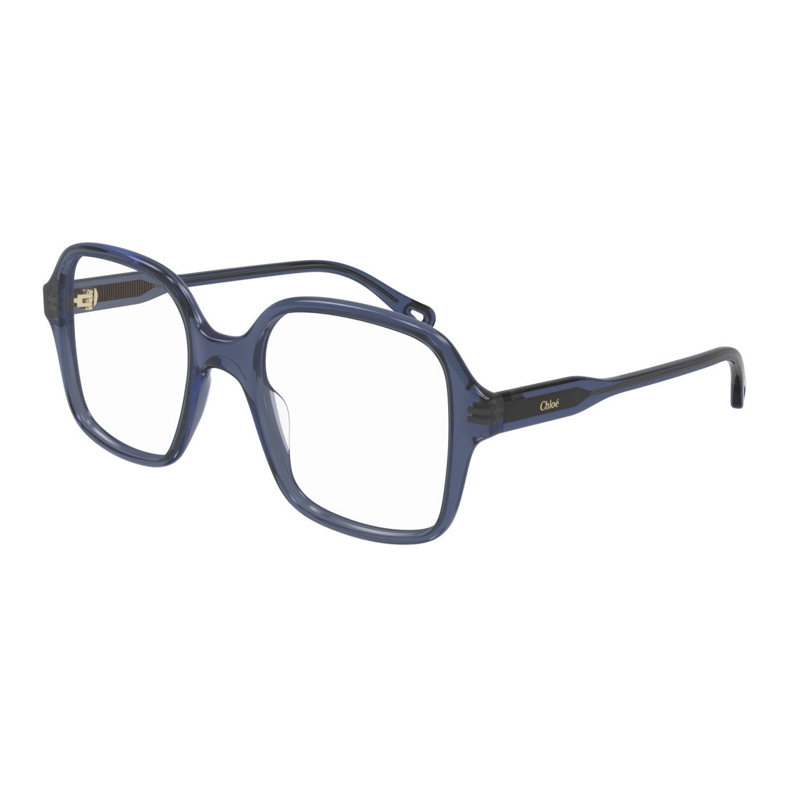 Chloé Ch0126o Translucent Deep Blue Oversized Square Eyeglasses