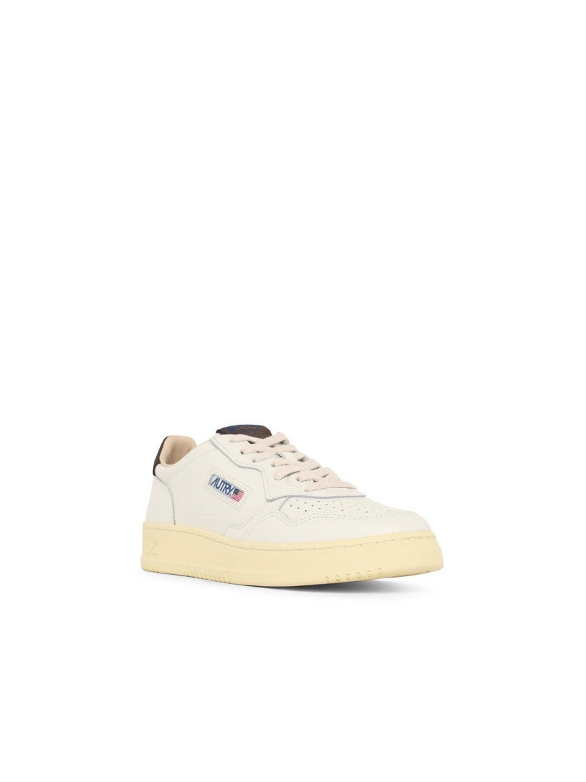 Autry 'Medalist Low' White And Brown Leather Sneakers