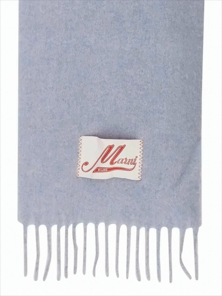 Marni Textured Light Blue Alpaca Blend Scarf