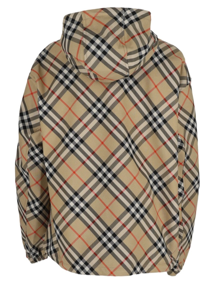 Burberry Checkered Hooded Zippered Jacket