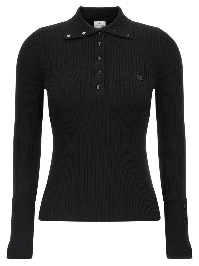 Courrèges 'Classic Rib' Polo Shirt