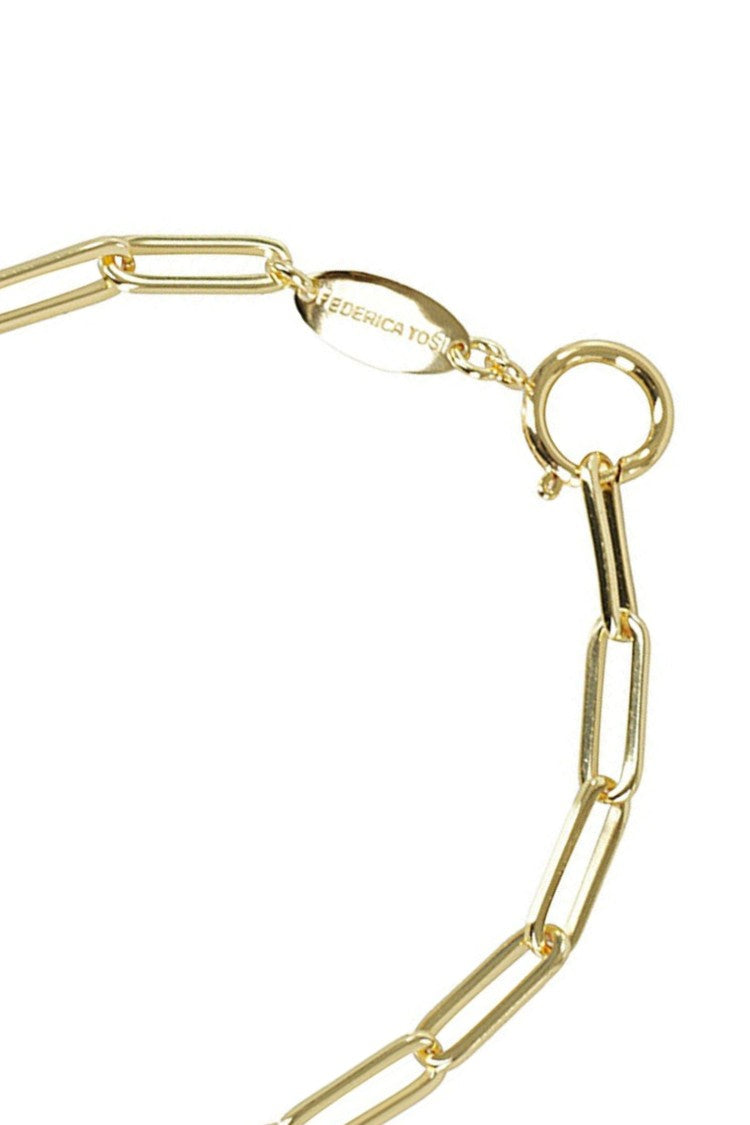 Federica Tosi Gold Lace Square 18K Gold Plated Metal Necklace