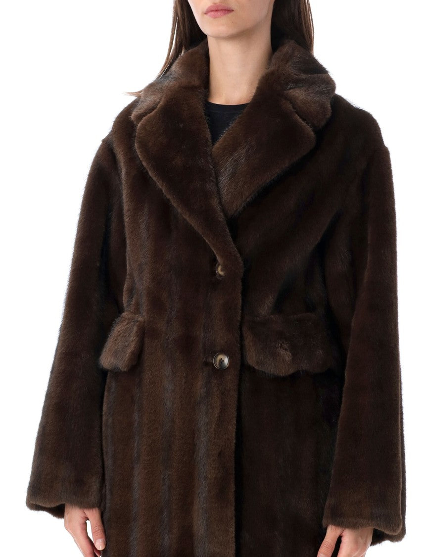 Sword Coat Double Breasted Eco Visone Double-Breasted Coat