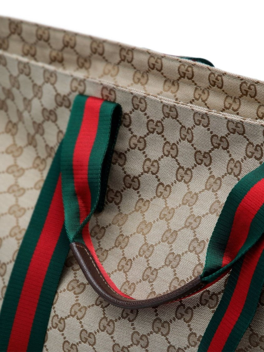 Gucci Beige Spacious Canvas Gg Pattern Tote Bag