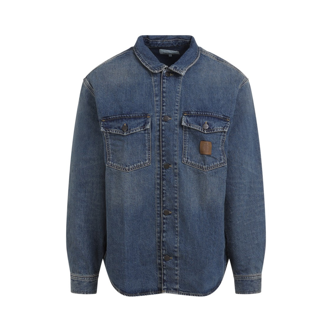 Carhartt Wip Blue Cotton Textured Button-Up Jacket