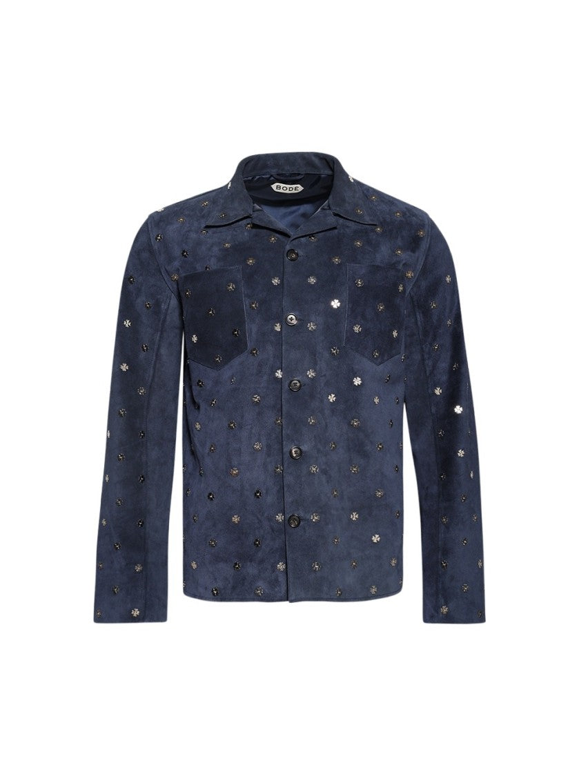 Bode Clover Work Shirt Dark Navy