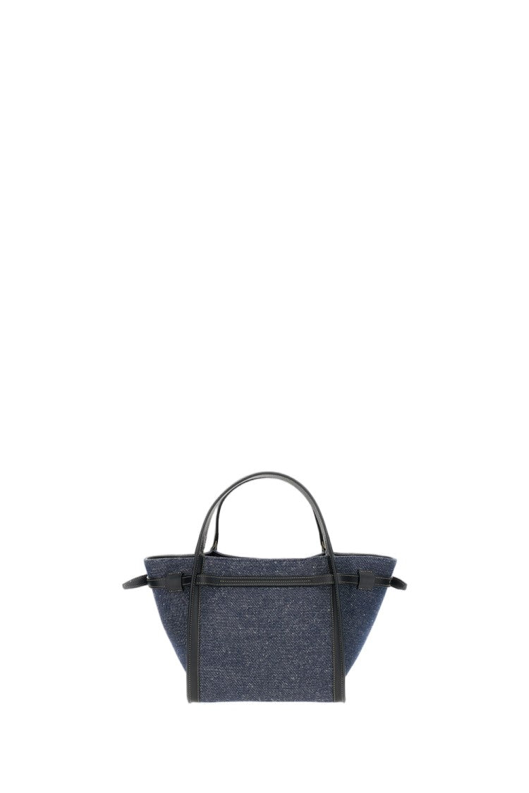 Tod's Structured Fabric Tote Bag With Leather Trim And Personalized Detail