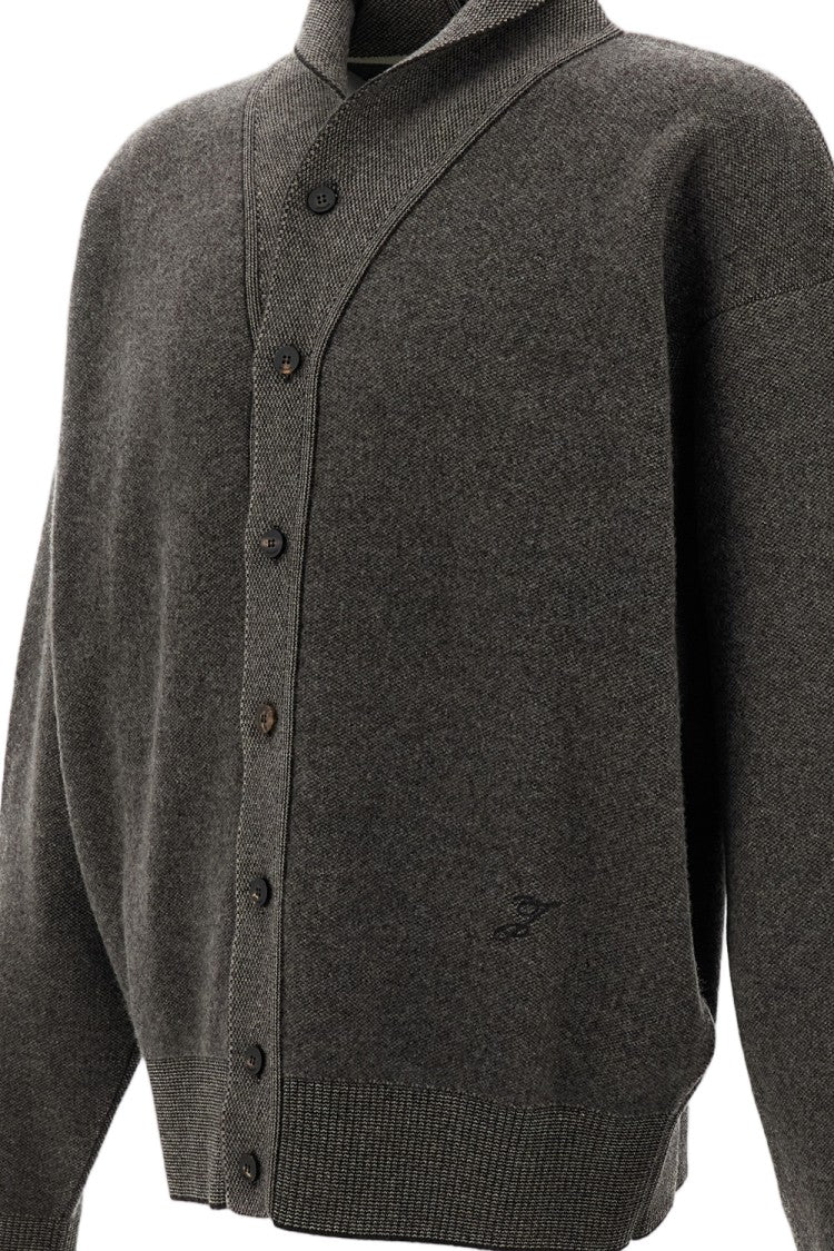 Jacquemus Grey Le Cardigan Pelota Wool Cashmere Cardigan