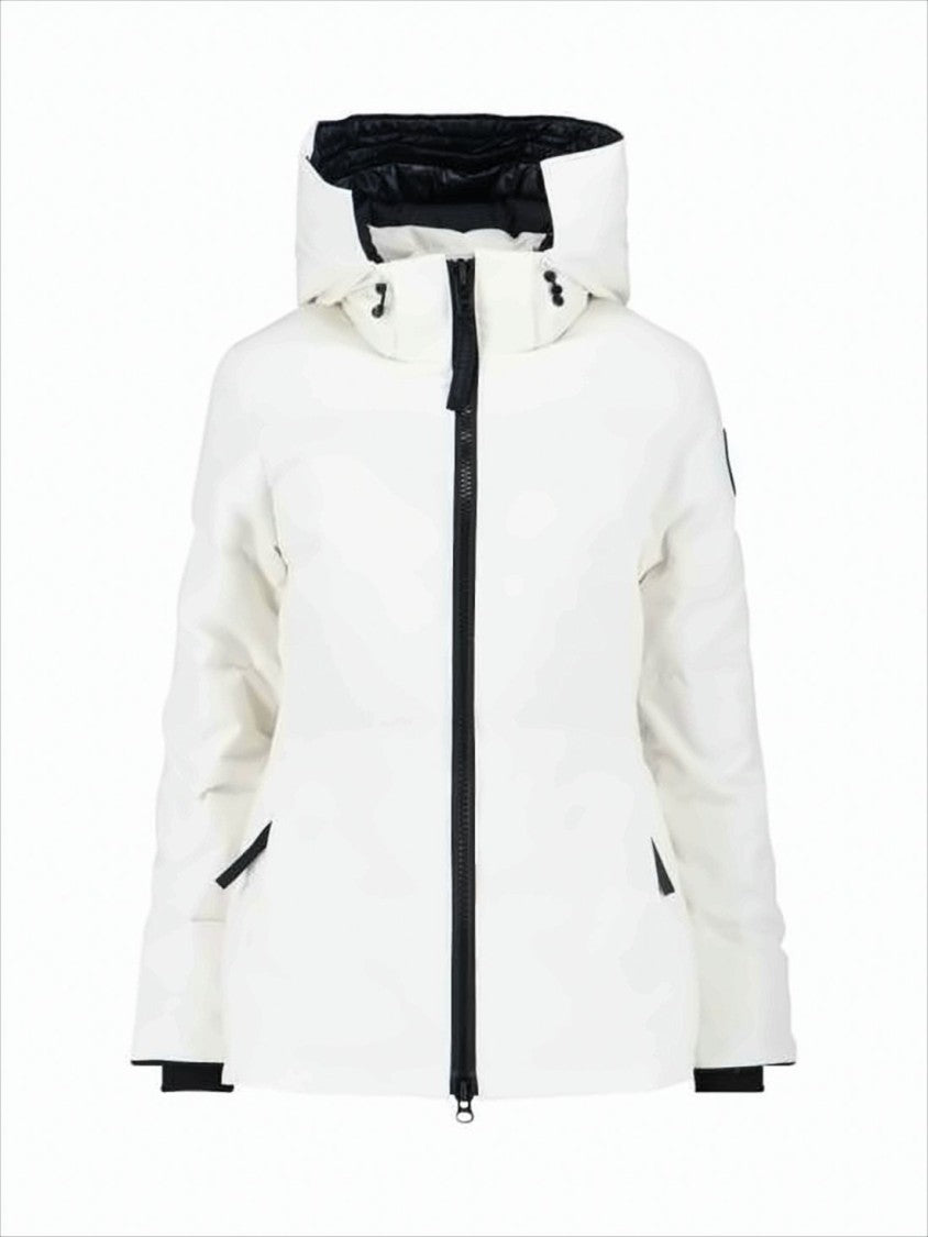 Canada Goose Padded White Down Coat With High Collar