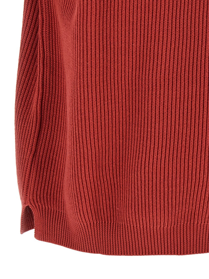 Brunello Cucinelli Ribbed Cotton Knit Polo Shirt
