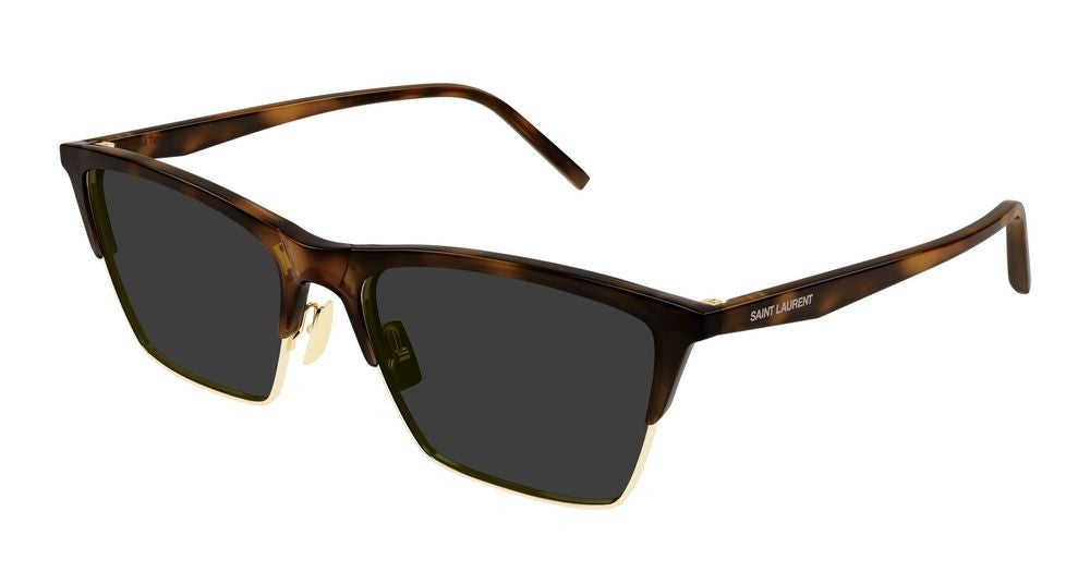 Saint Laurent Havana Bold Square Frame Sunglasses