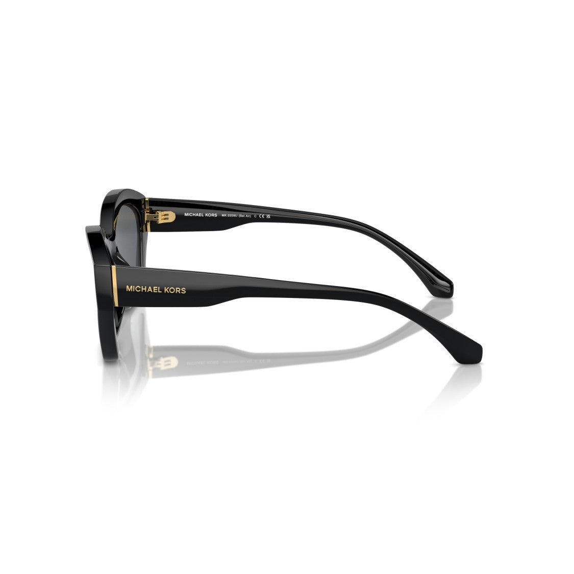 Michael Kors 0Mk2209u Angular Cat-Eye Sunglasses With Glossy Black Finish