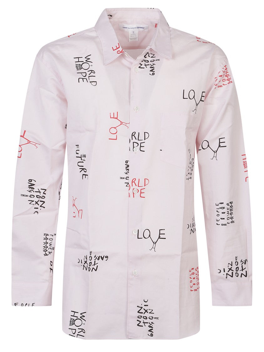 Comme Des Garçons Light Pink Graphic Print Shirt