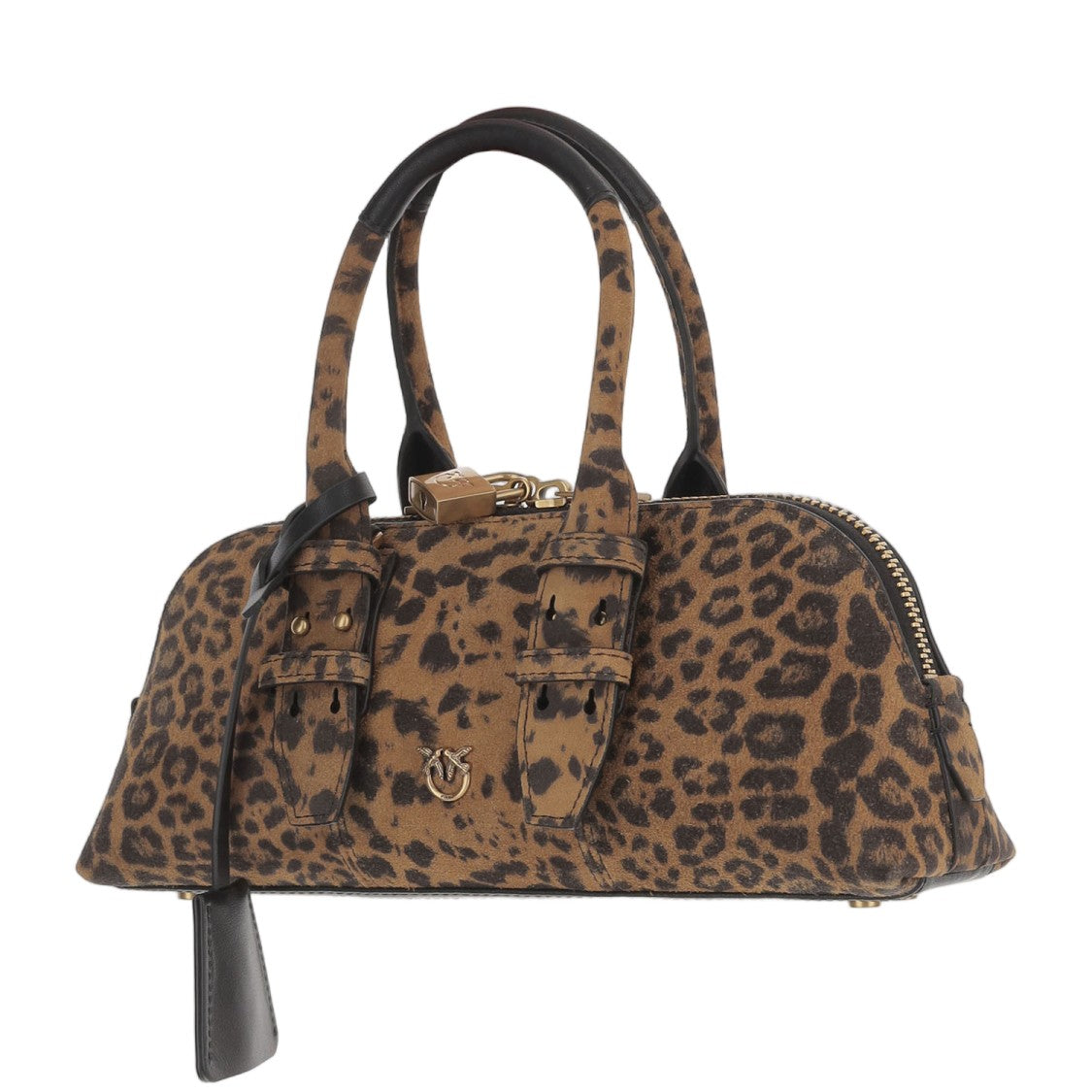 Pinko Suede Bowling Bag With Adjustable Straps