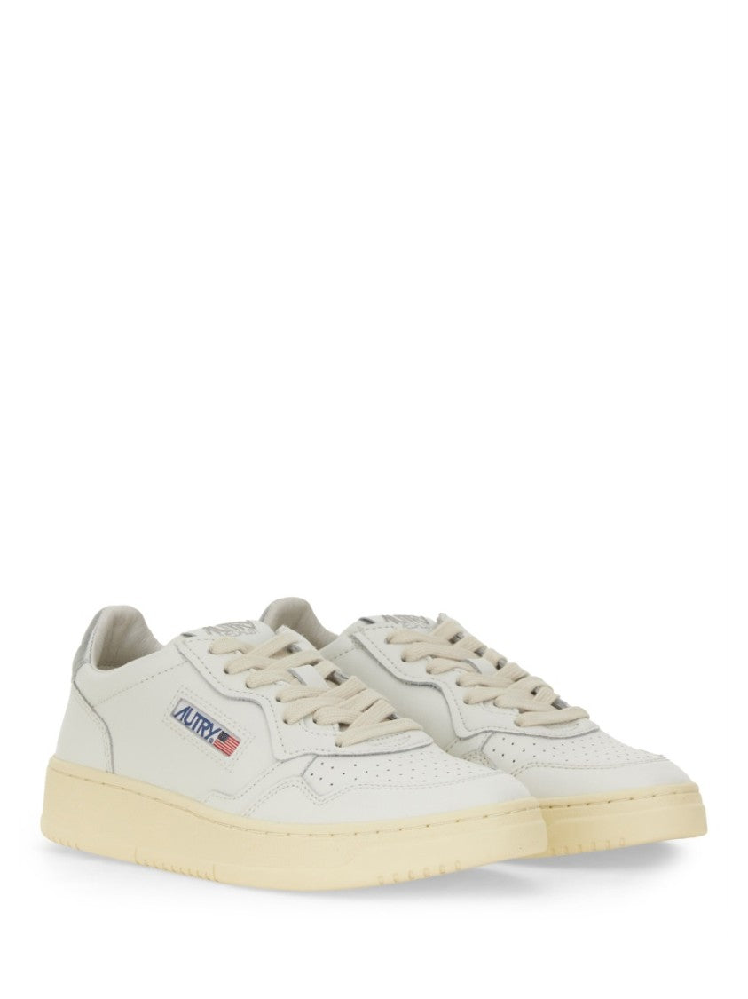 Autry Medalist Low Perforated Metallic Leather Sneakers