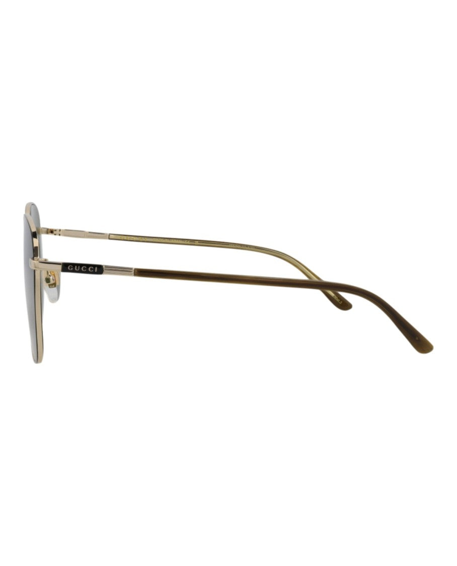 Gucci Square-Frame Metal Sunglasses