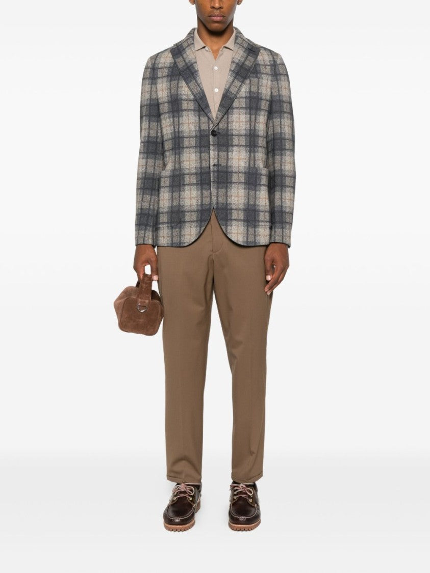 Circolo 1901 Plaid Blazer With Tailored Fit And Notched Lapel