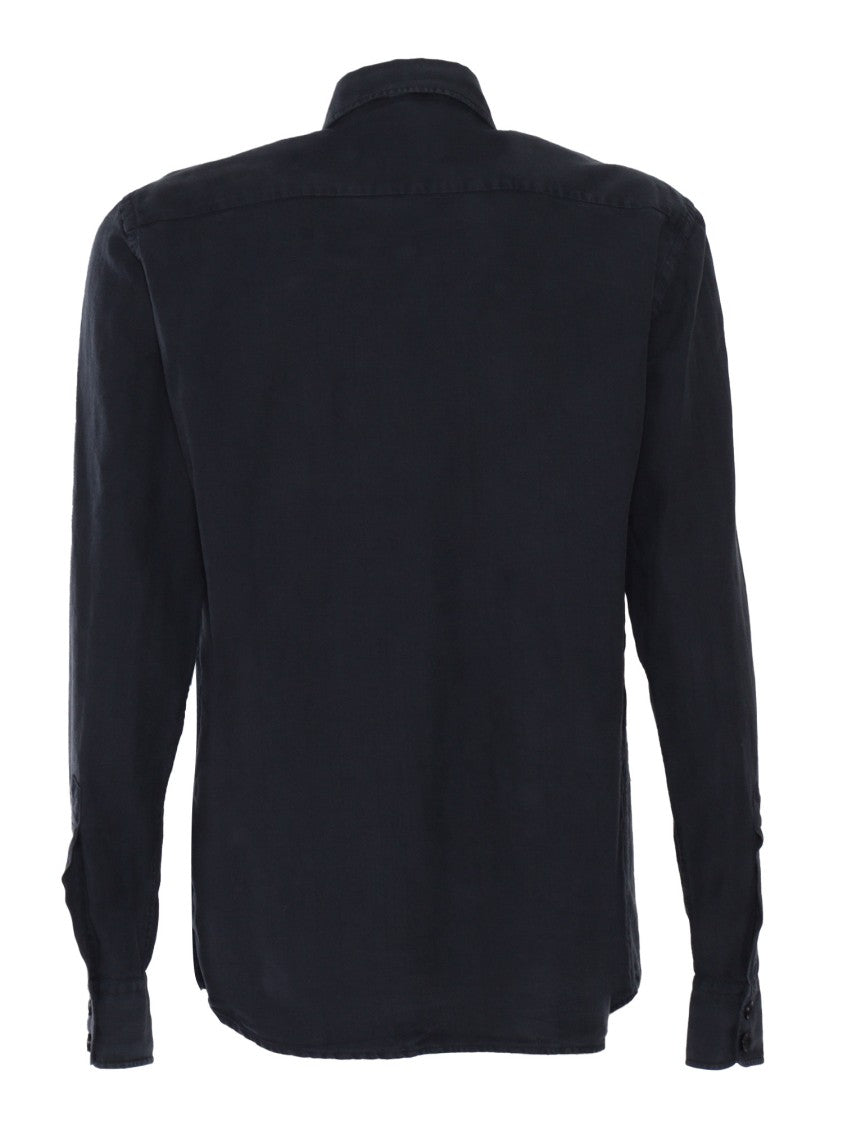 Aspesi Black Button-Up Shirt With Chest Pockets