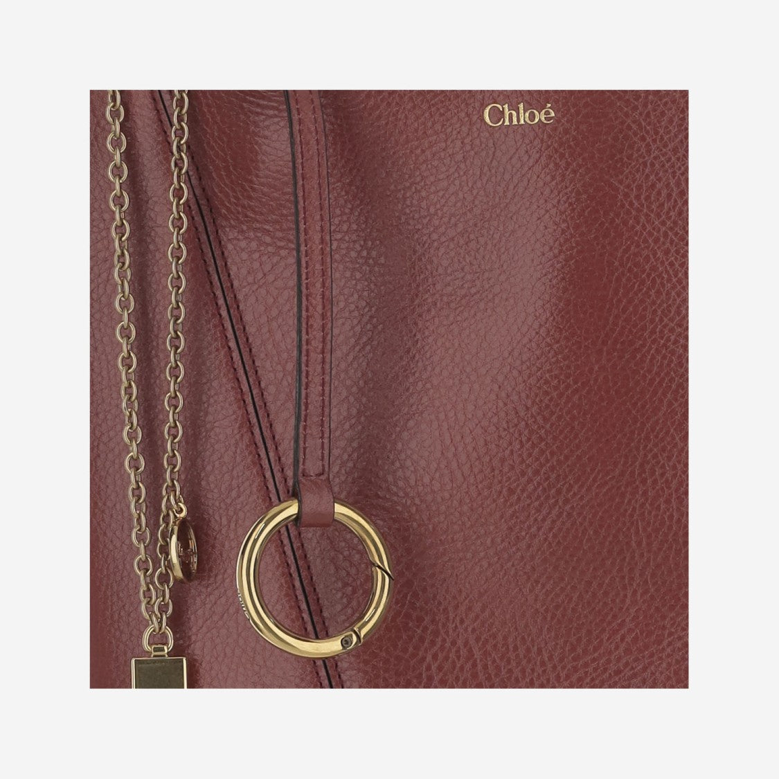 Chloé Garnet Leather Spin Tote Bag