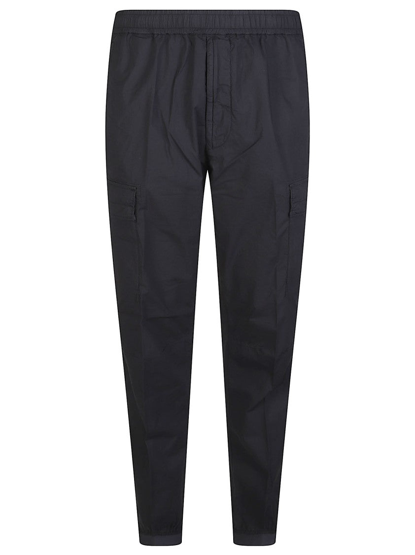 Stone Island Black Regular Tapered Stretch Cotton Pants