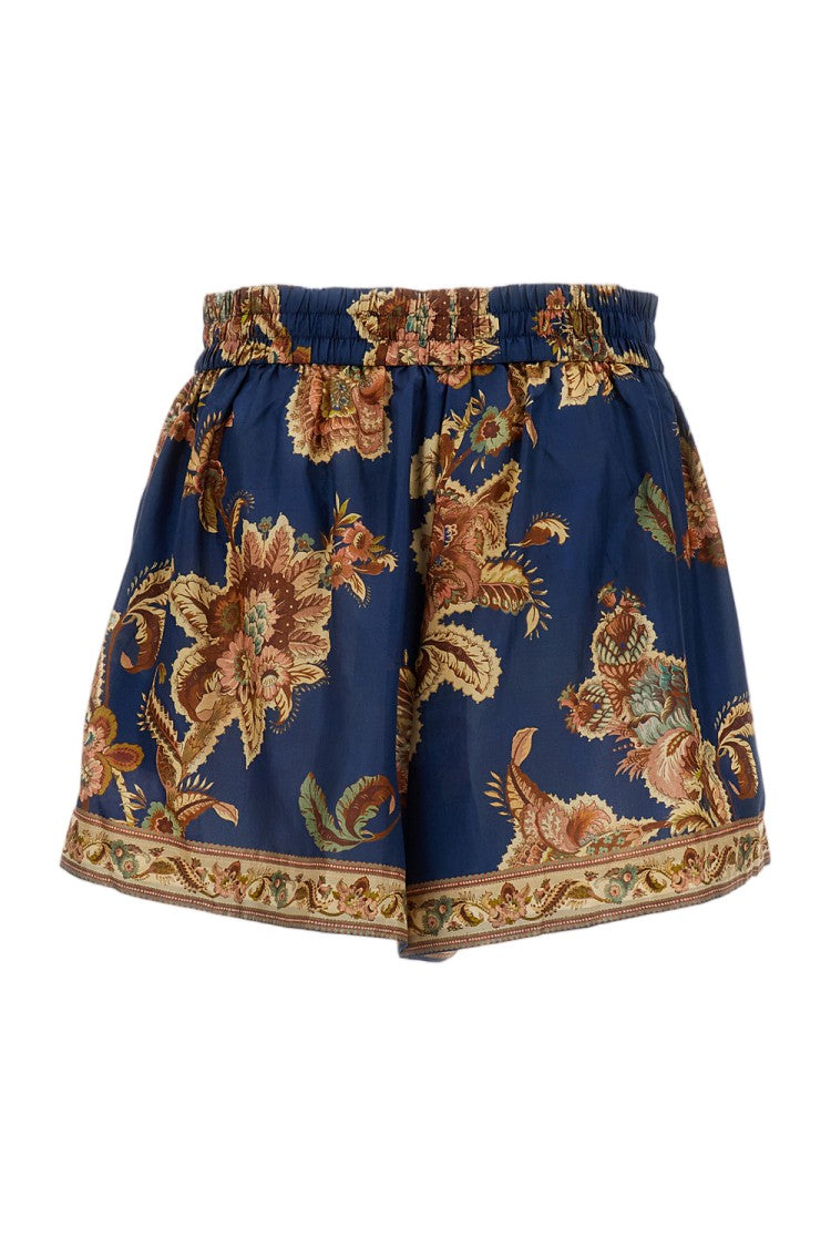 Zimmermann Multicolor Aster Relaxed Silk Shorts