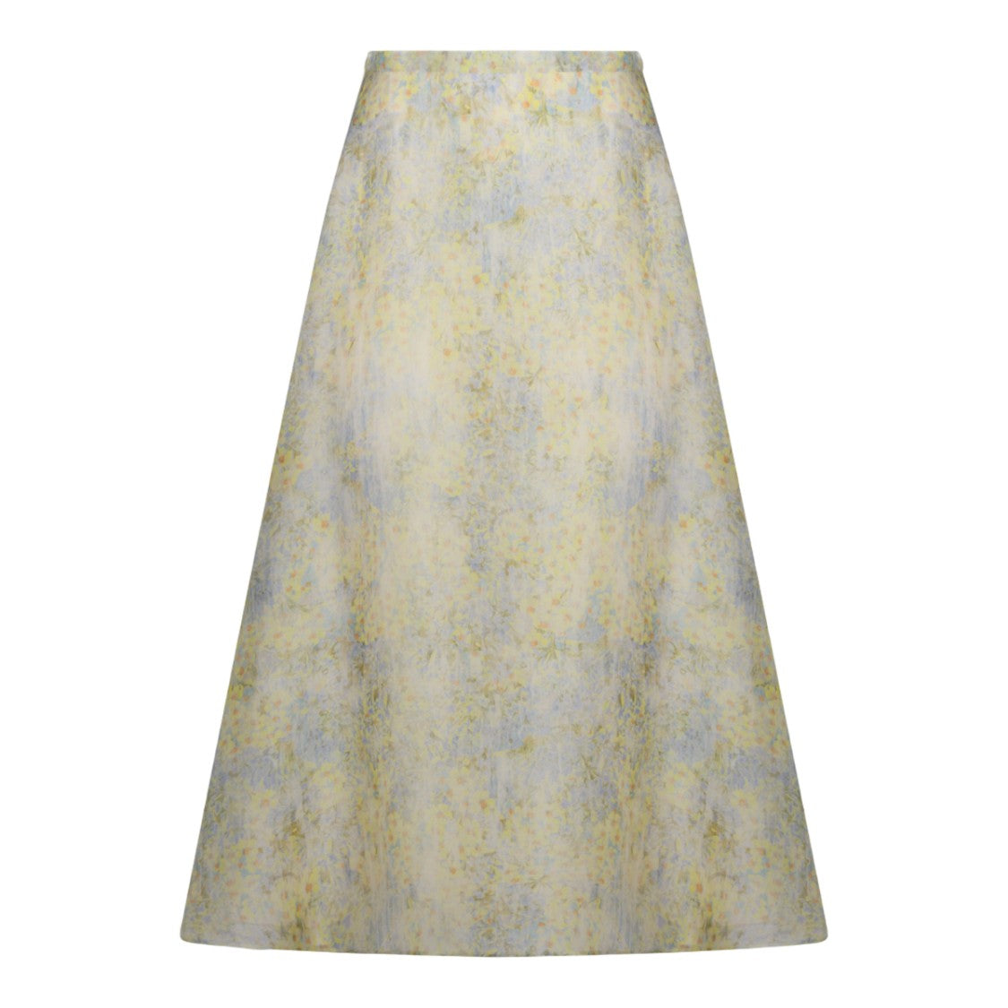 Alberta Ferretti A-Line Midi Skirt With Watercolor Floral Pattern