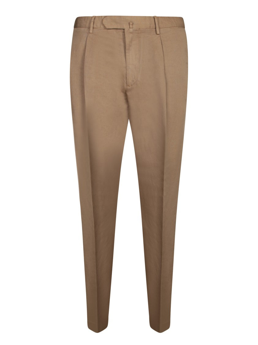Dell'oglio Tailored Beige Trousers With Classic Pockets
