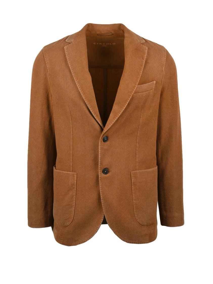 Circolo 1901 Fitted Caramel Blazer With Classic Two-Button Closure And Tailored Silhouette