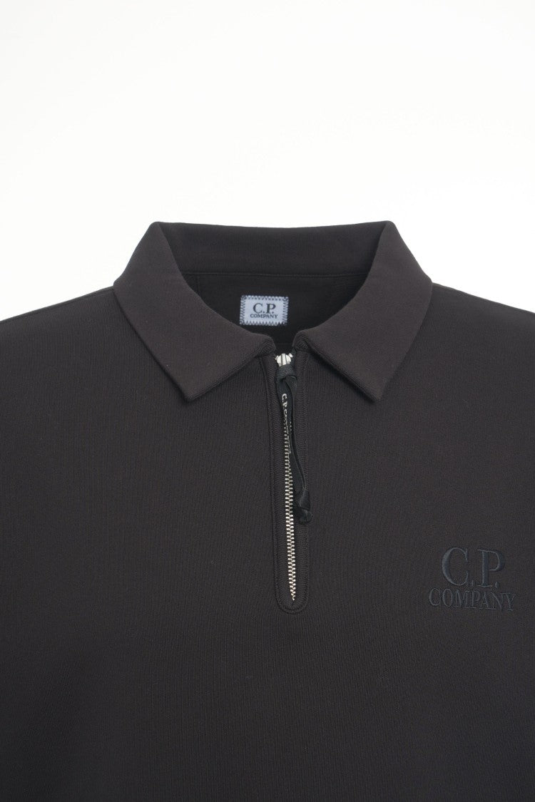C.P. Company Polo-Collar Half-Zip Sweatshirt With Ribbed Details