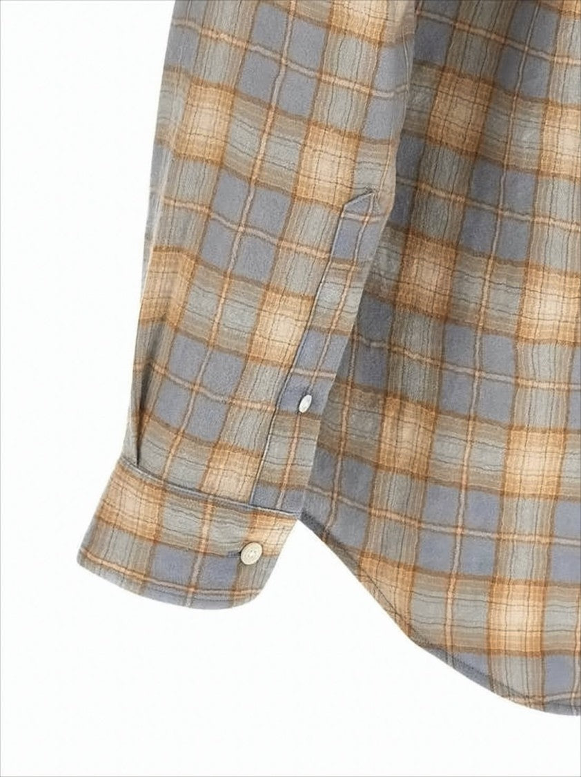 Auralee Soft Wool Long-Sleeve Plaid Shirt