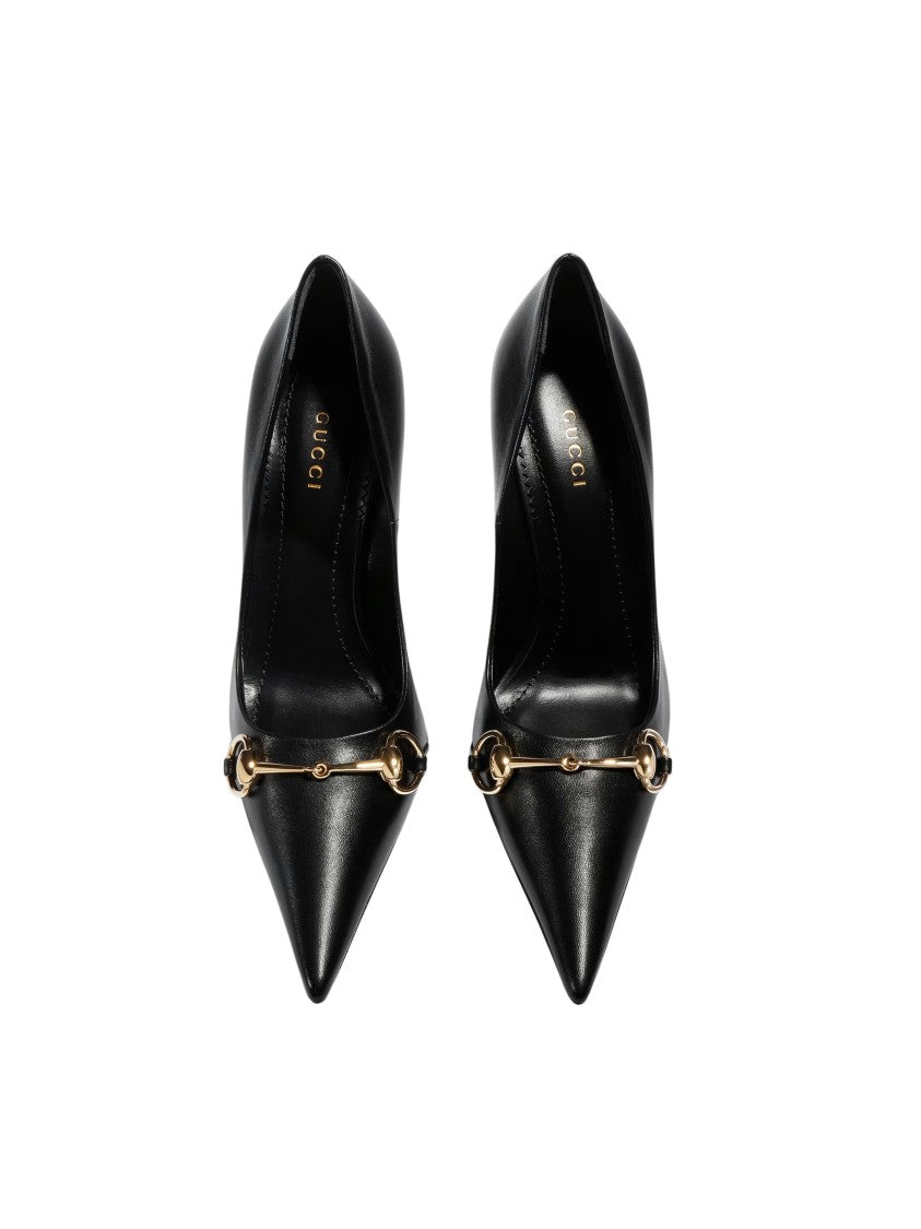 Gucci Black Nappa Leather Pump High Heels