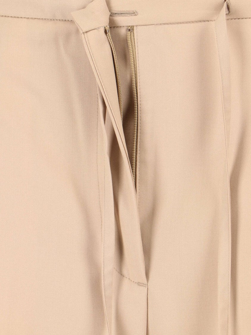 Róhe Beige Wide-Leg Virgin Wool Drawstring Trousers