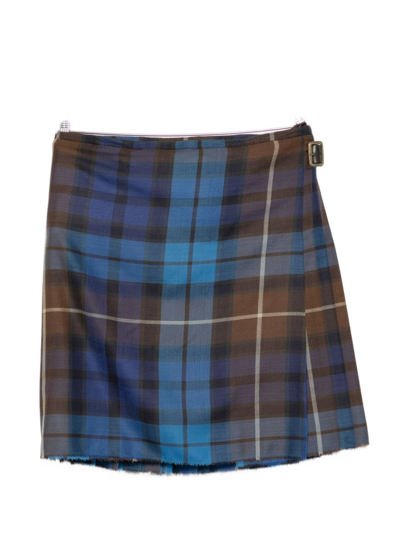 Vivienne Westwood Knee-Length Tartan Wrap Skirt With Leather Buckle Straps