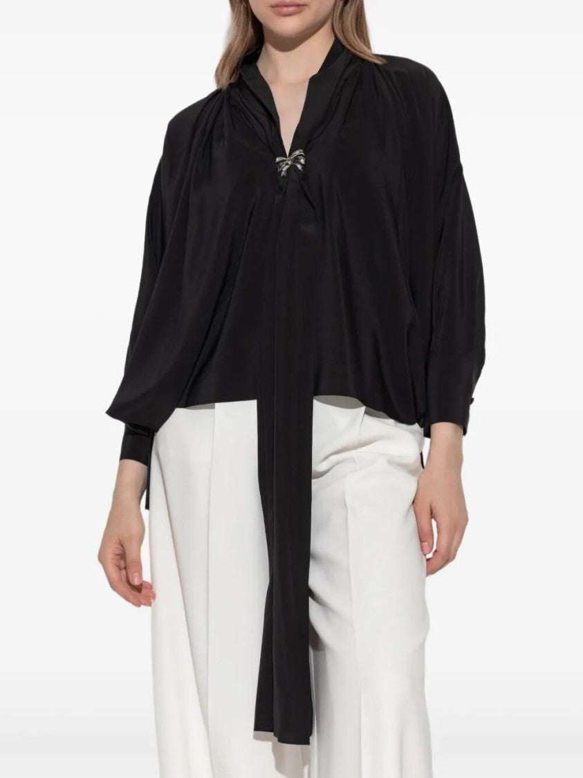 Max Mara Relaxed Silk Shirt With Voluminous Sleeves