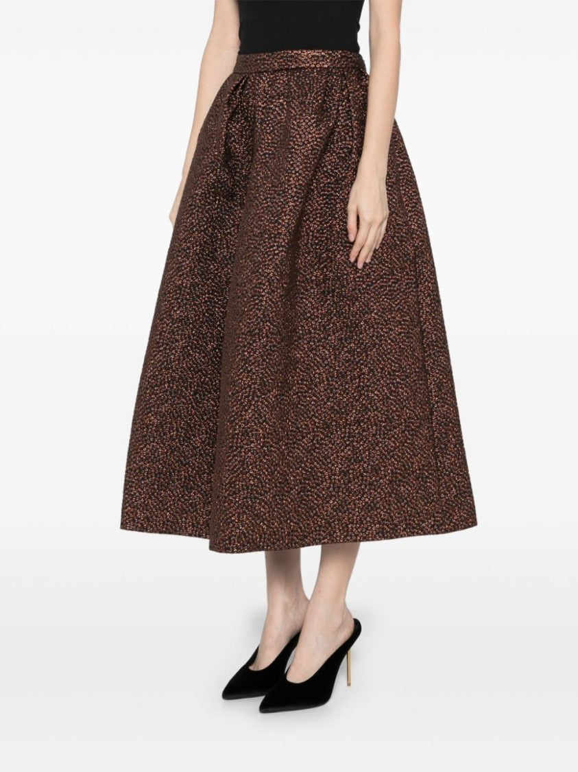Dries Van Noten Polka-Dot Jacquard Skirt
