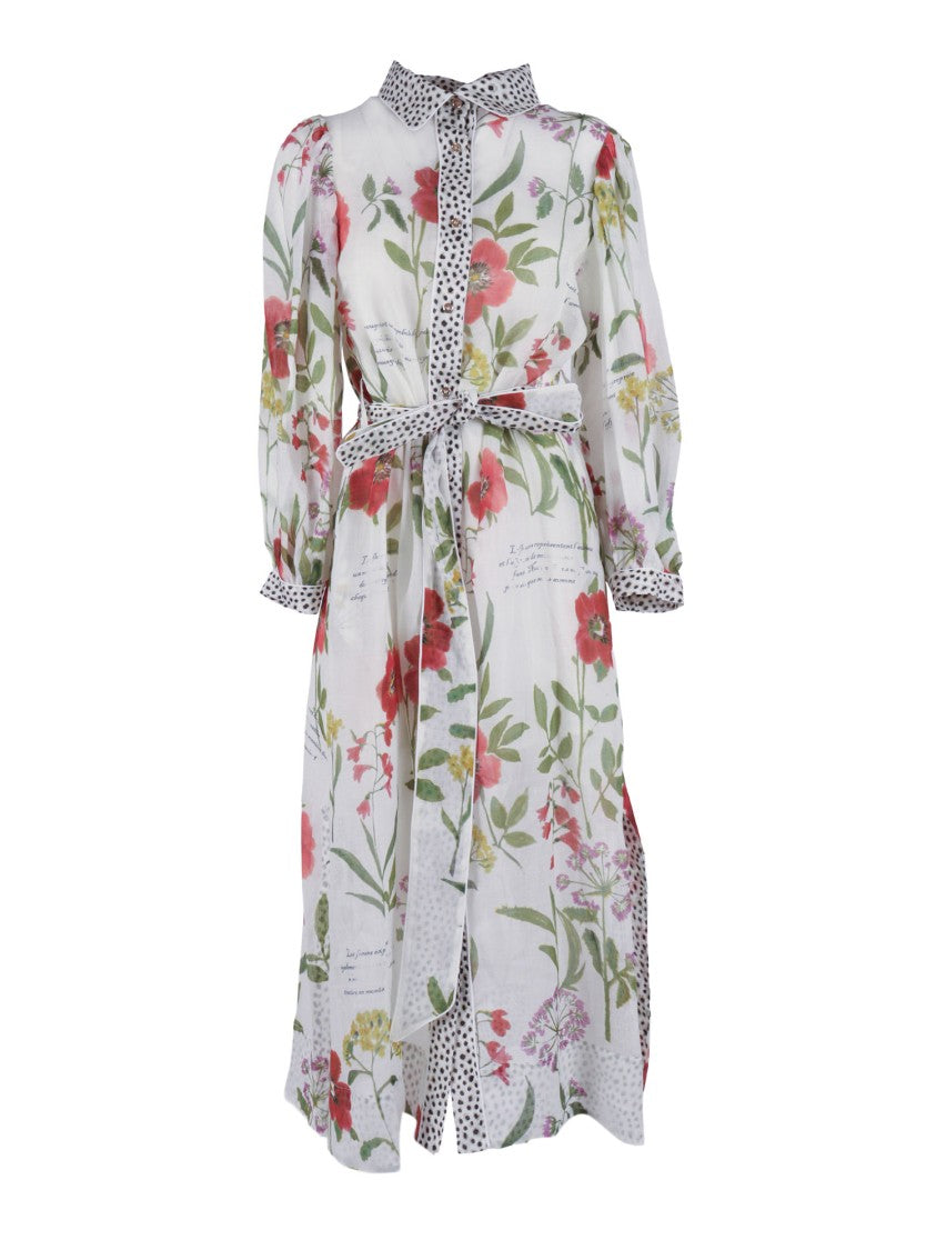 Shirt A Porter Leo Floral Print Midi Shirt Dress