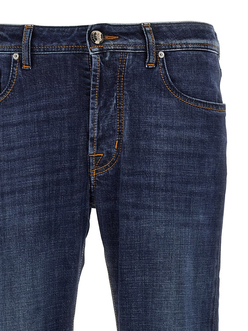 Jacob Cohen Straight Cut Stretch Cotton Jeans