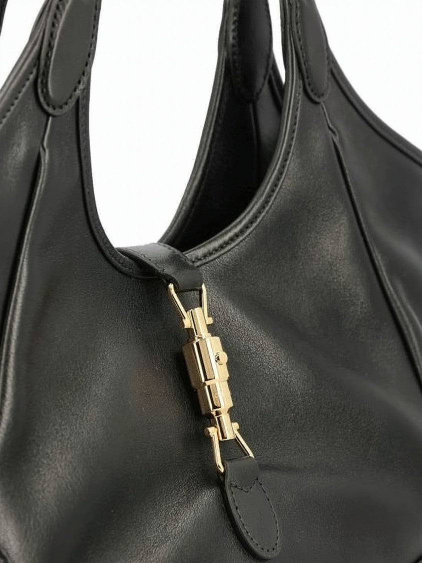 Gucci Smooth Leather Crossbody Bag With Gold-Tone Clasp Detail