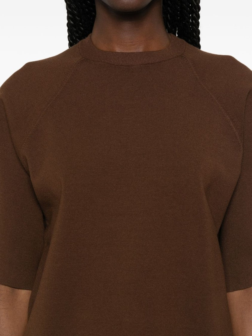 Max Mara Brown Raglan Sleeves Viscose T-Shirt