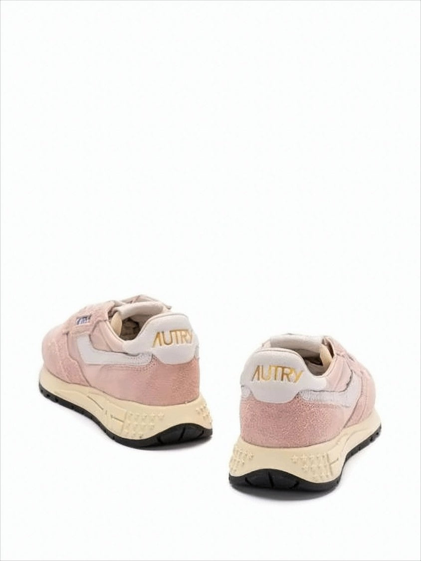 Autry Soft Pink And Cream Suede Sneakers