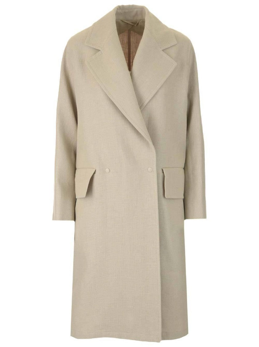 Max Mara Relaxed Silhouette Double-Breasted Coat With Belted Waist