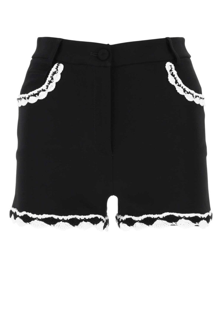Moschino Black Stretch Crepe Shorts
