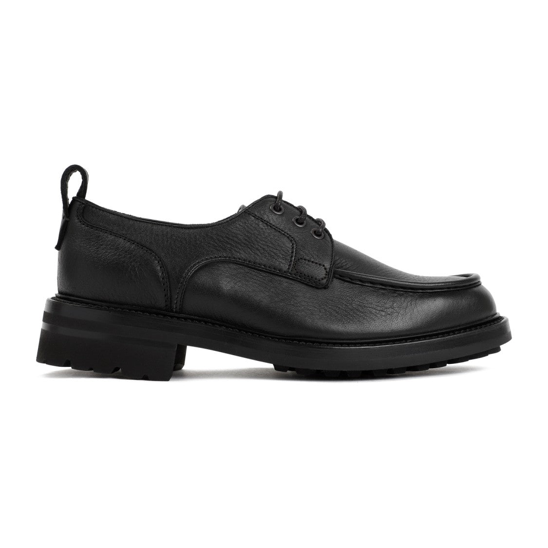 Brioni Black Grained Leather Derbies