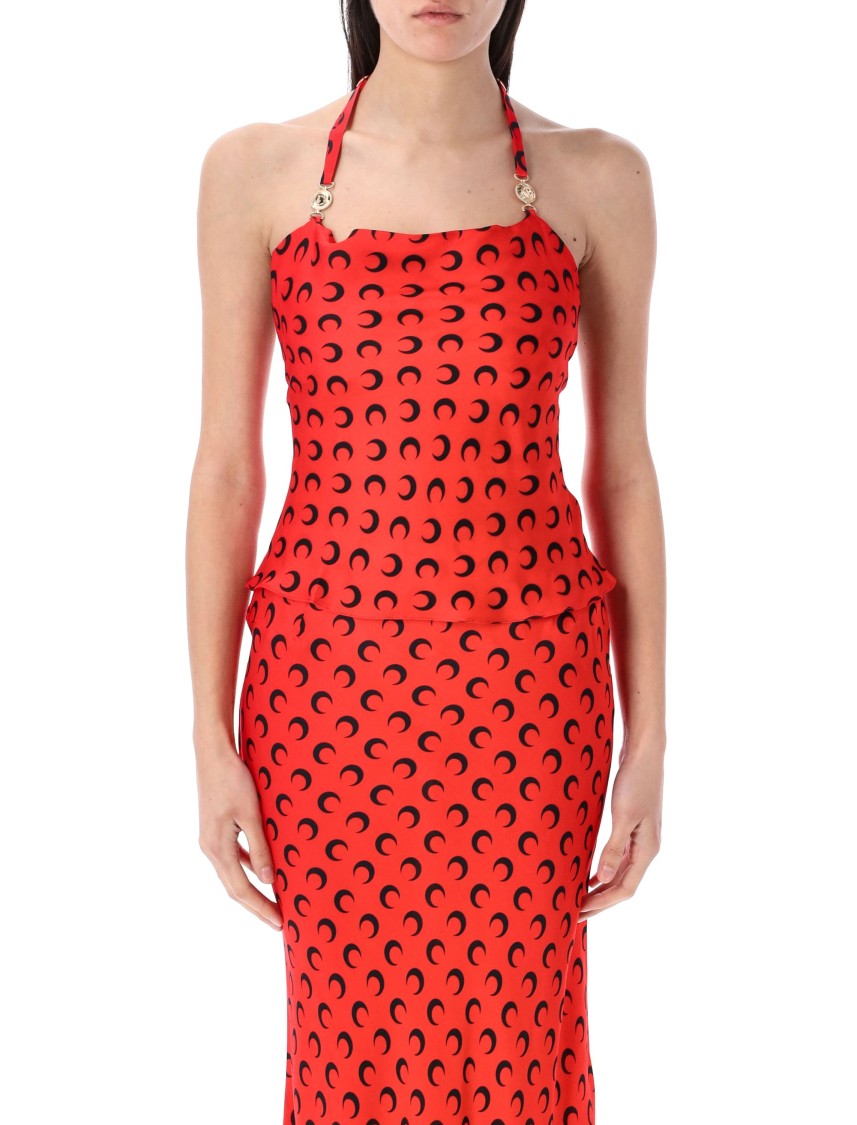 Marine Serre Moon Satin Strap Top