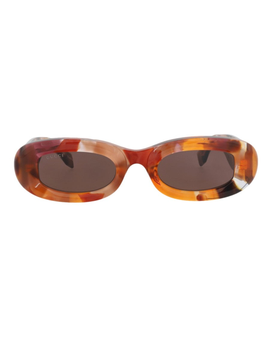 Gucci Round-Frame Recycled Acetate Sunglasses With Tortoiseshell Pattern