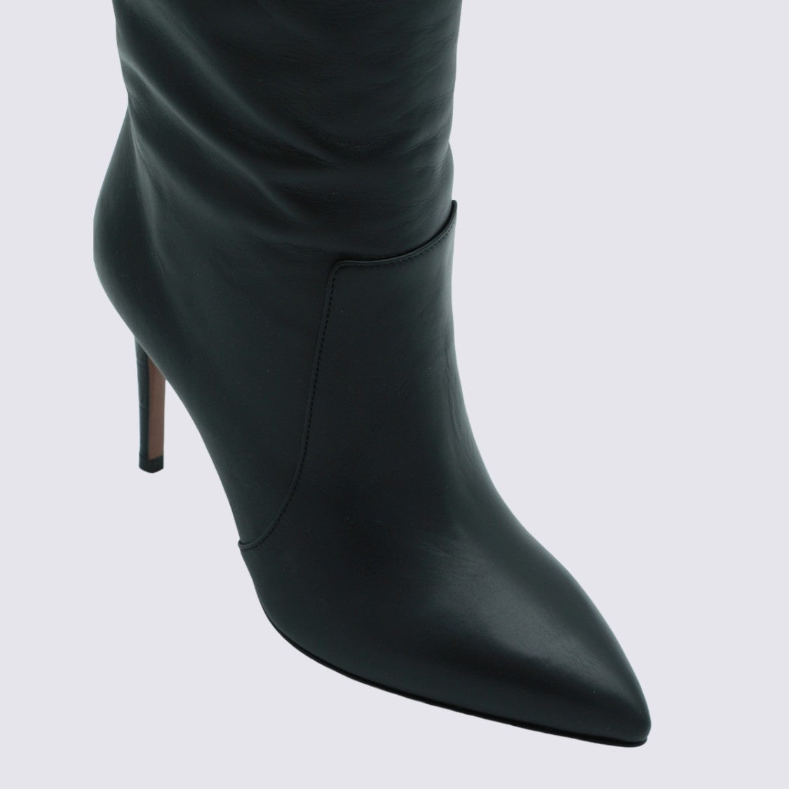 Paris Texas Pointed Toe Black Stiletto Boots With Tall Silhouette