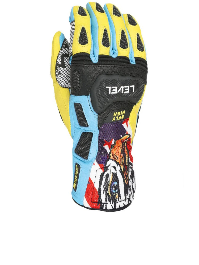Level Yellow Sq Graphic Print Gloves