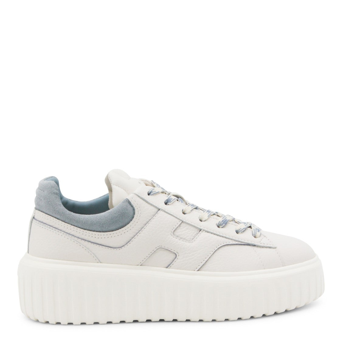 Hogan White And Light Blue Leather Sneakers