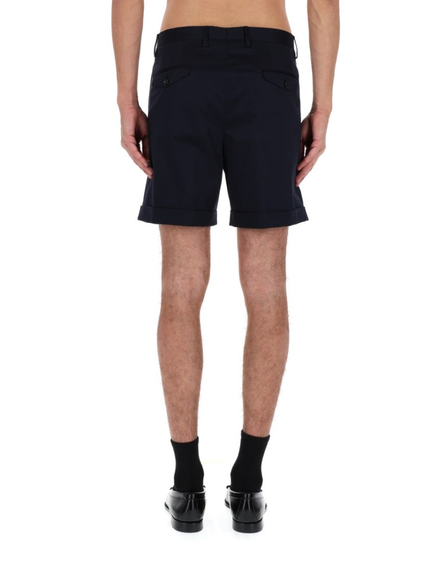 Lardini Neutrals Tailored Front Pleats Cotton Shorts